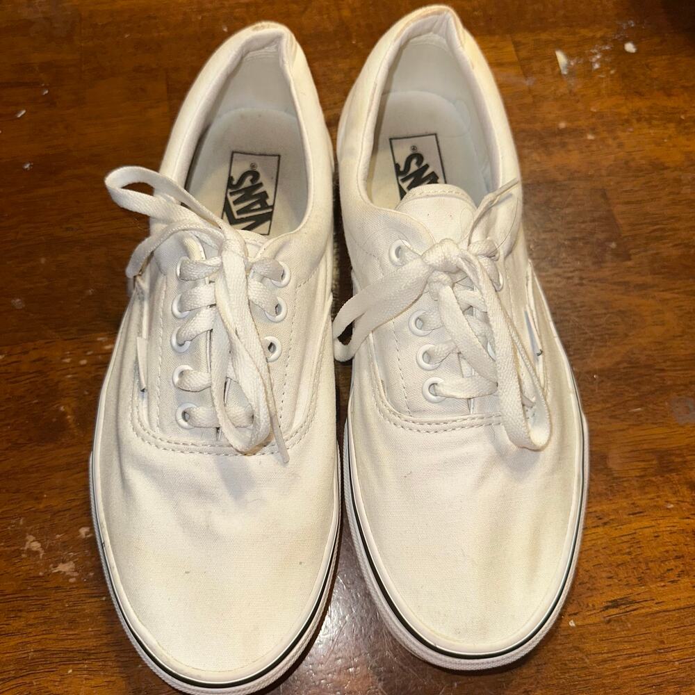 Vans Authentic White Canvas Lace Up Sneakers Classic Unisex Shoes